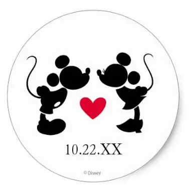 

1.5inch Mickey & Minnie Wedding Silhouette Classic Round Sticker