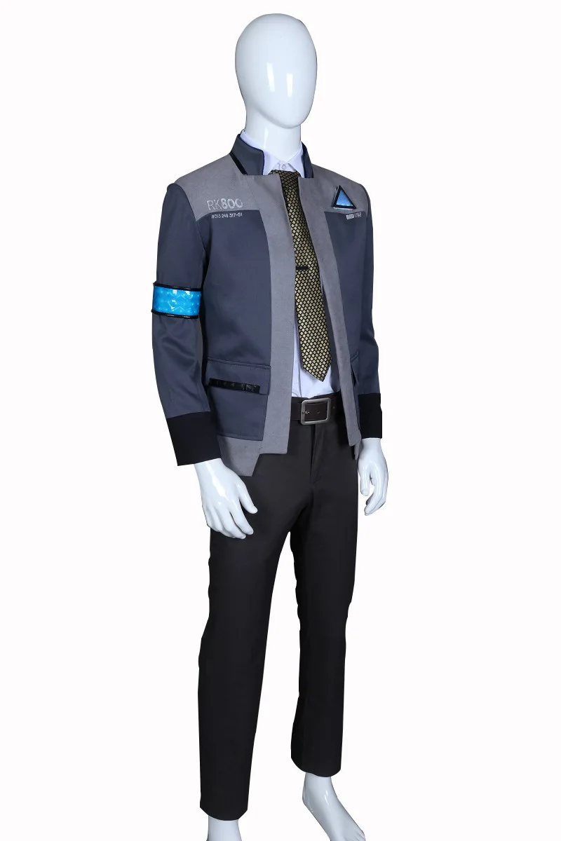 Новая игра Детройт стать человеком Коннор RK800 костюм спецагента Униформа плотный