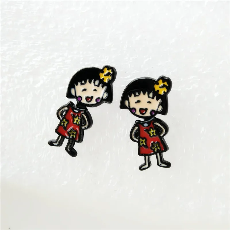 EUPNHY прекрасный Chibi Maruko-chan Мультяшные Сережки для женщин Аллергия бесплатно