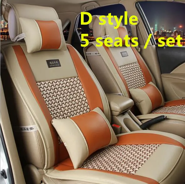 Автомобильные чехлы на сиденья для geely emgrand opel astra j volkswagen polo sedan fiat linea volvo xc9, кроссоверы, авто Стайлинг, защита - Название цвета: D Style   Orange