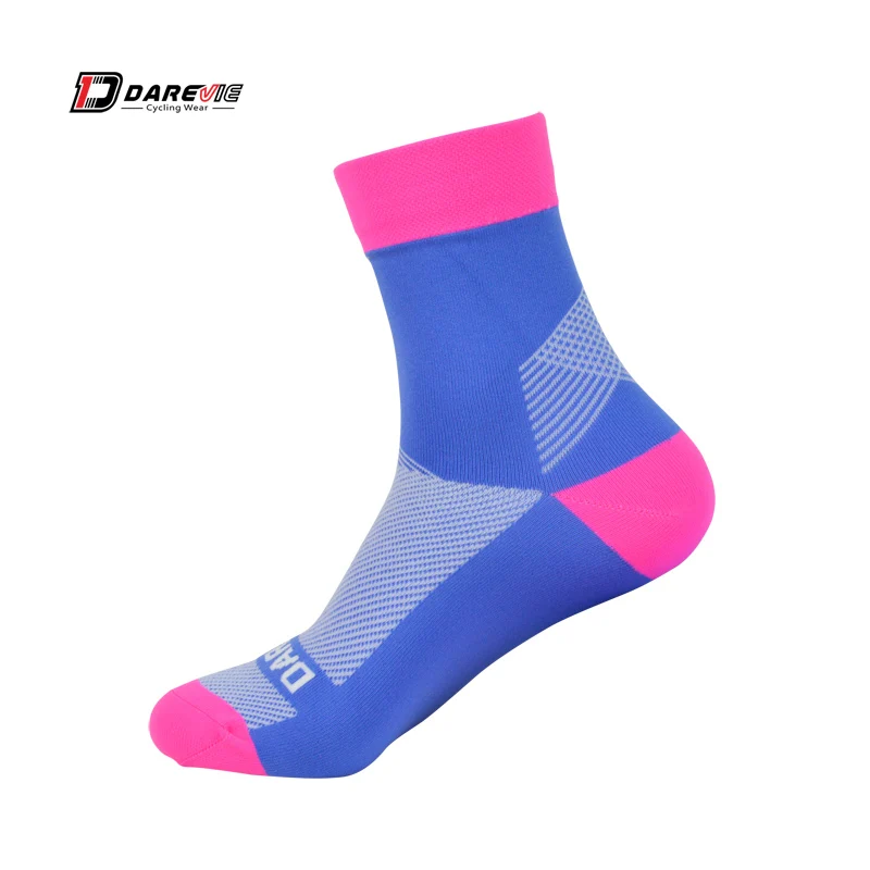 Pink-Blue Darevie 2 пара/лот, велосипедные носки, свободный размер, профессиональные спортивные носки для мужчин и женщин, дорожный велосипед, анти-грибковый, для спорта на открытом воздухе, носки - Цвет: Pink-Blue