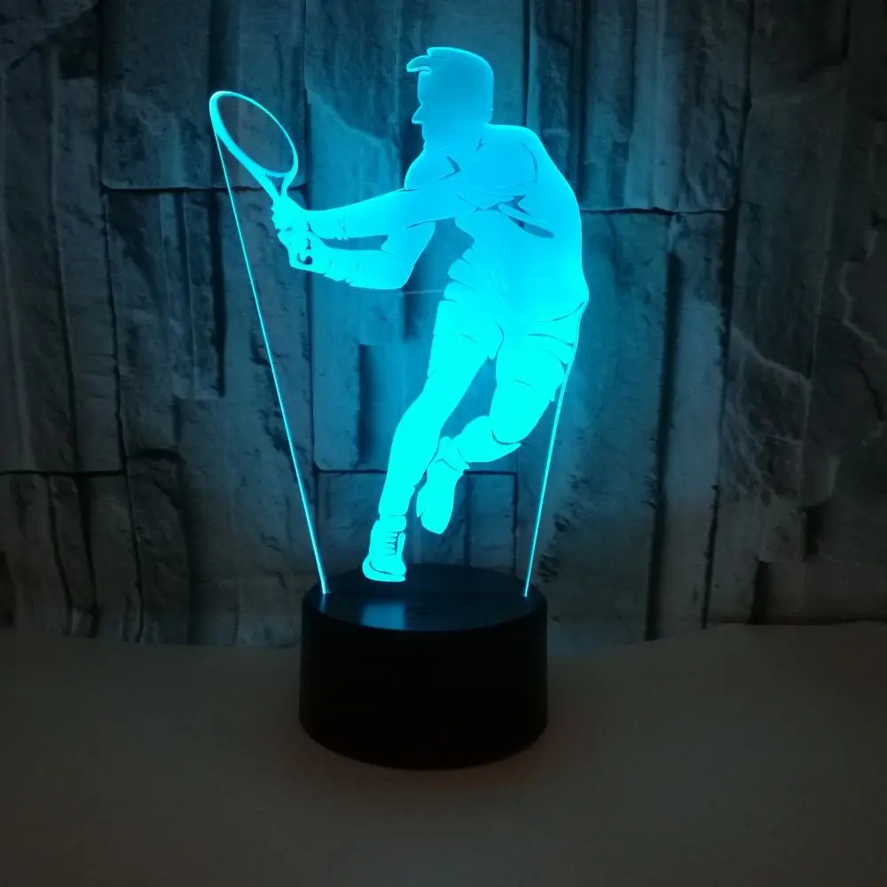 Настольная 3d-лампа для тенниса цветные Led лампы с сенсорным управлением и