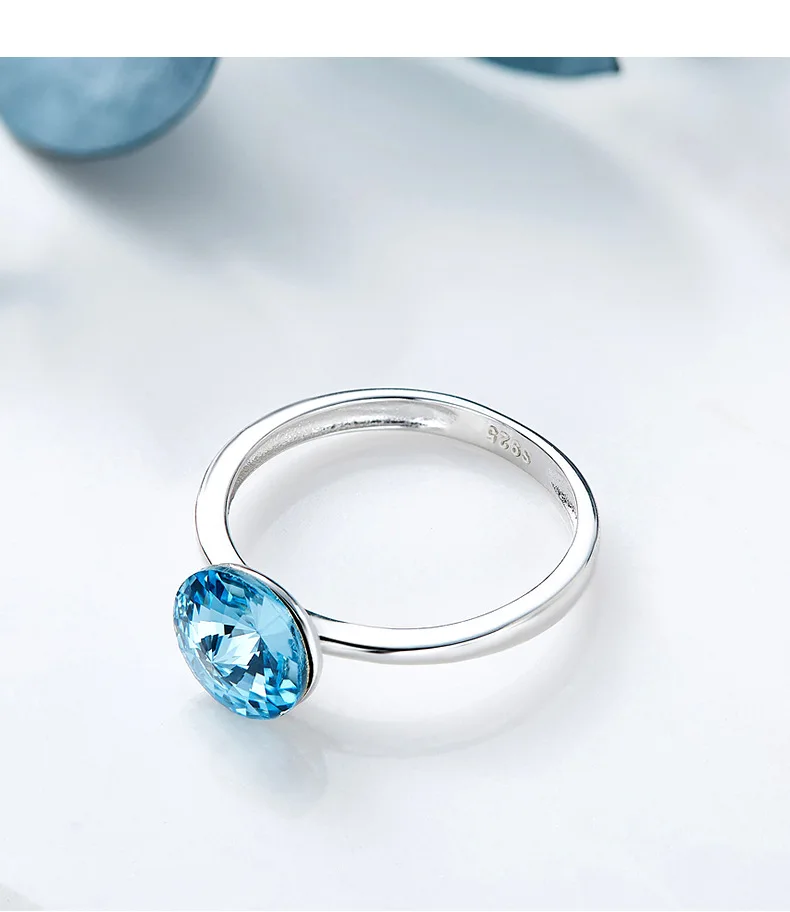 Женское кольцо с элементами Swarovski Panda100 из стерлингового серебра S925 пробы|Кольца| |