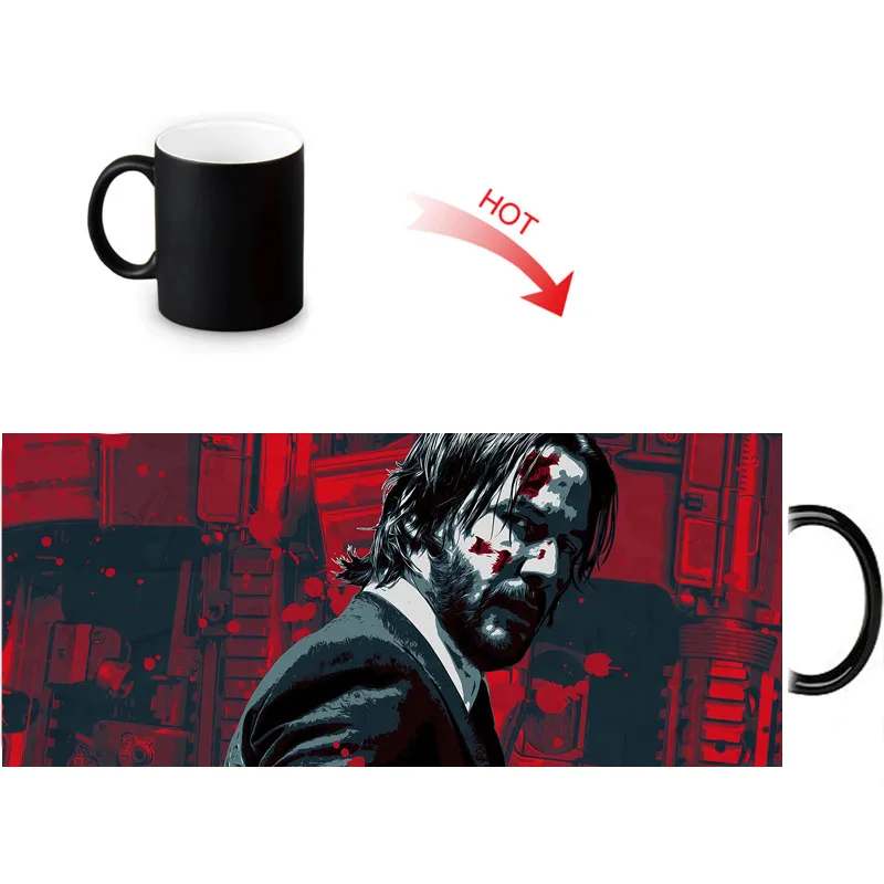 Термочувствительная кружка John Wick для холодной и горячей воды меняющая цвет