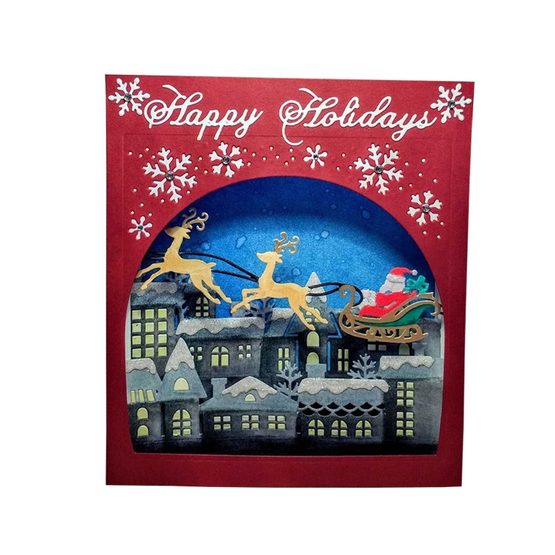 Сборка сцены умирает с рождественской тематикой для металлические высекальные