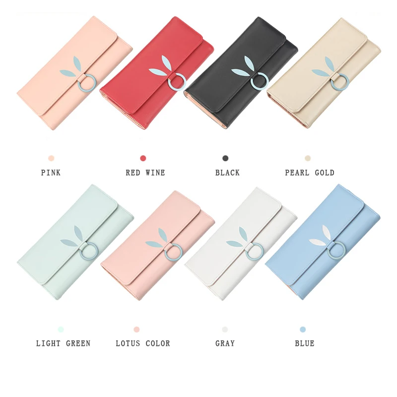 

Baellerry Women Rabbit Ear Solid Long Wallet PU Leather Hasp Lady Wallet Coin Pocket Card Holder Photo Holder Wallet Casual