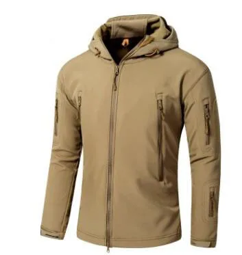 2 XS-5XL, большой размер, Мужская тактическая мягкая оболочка, Акула, кожа, куртка, на открытом воздухе, для кемпинга, охоты, тренировочная, водонепроницаемая, ветрозащитная, пальто, армейские Топы - Цвет: 2