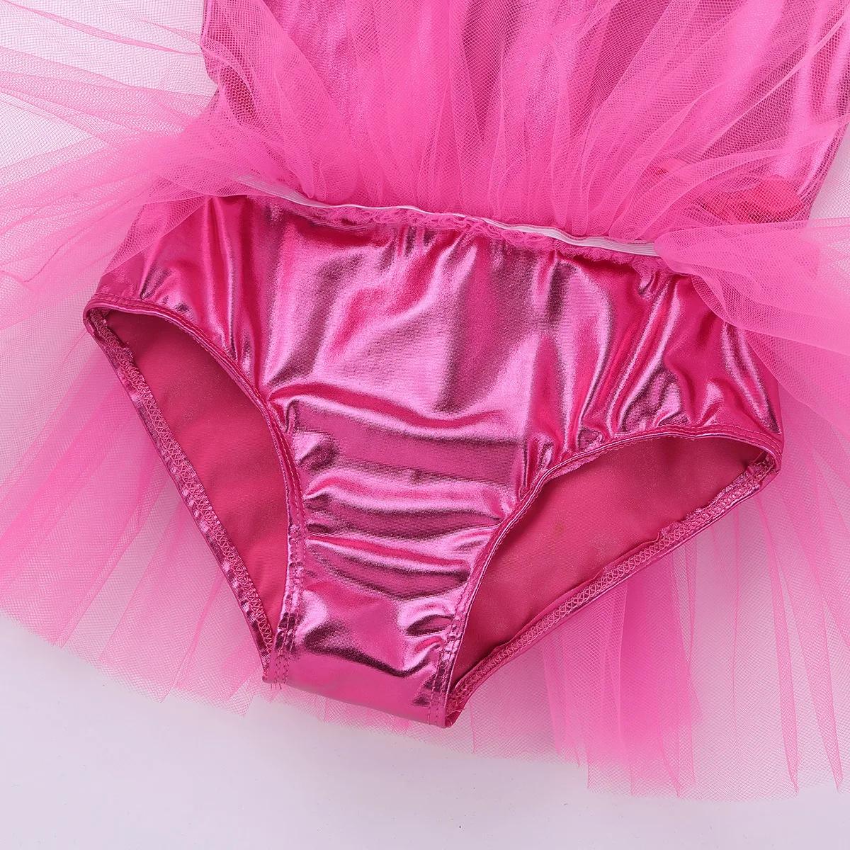 Детское цельнокроеное блестящее платье-пачка для балета гимнастики с одним