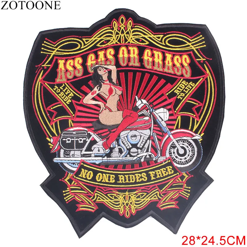 Модные большие байкерские мотоциклетные нашивки ZOTOONE с вышивкой в стиле панк-рок