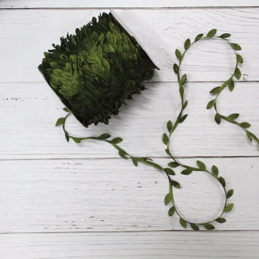 5 м с зелеными листьями украшенные веревки ленты Винтаж деревенский Свадебная