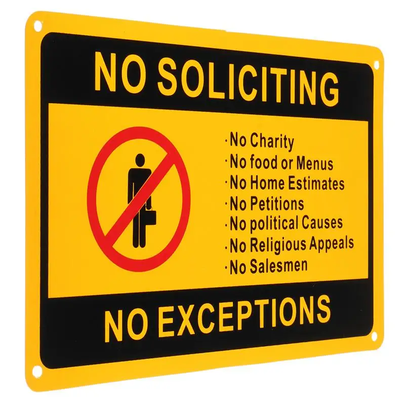 Safurance Нет Вымогательство без исключения передней двери знак безопасности Водонепроницаемый 1" х 7"/28x18 см на рабочем месте Детская безопасность