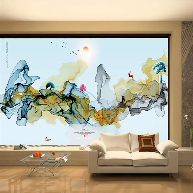 

Chinese Abstract Painting Photo Wallpapers Murals Landscapes 3D Walls Papers for Living Room Home Decor 3D Nature Wallpapers