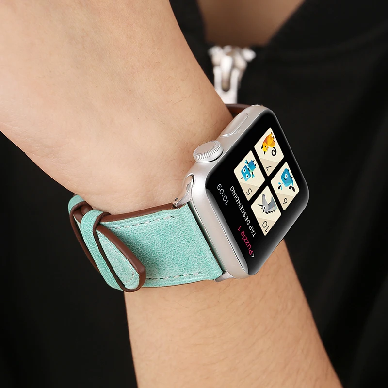 Модный ремешок для часов Apple Series 1 2 3 4 5 6 7 45 мм 41 витаж из натуральной кожи iwatch