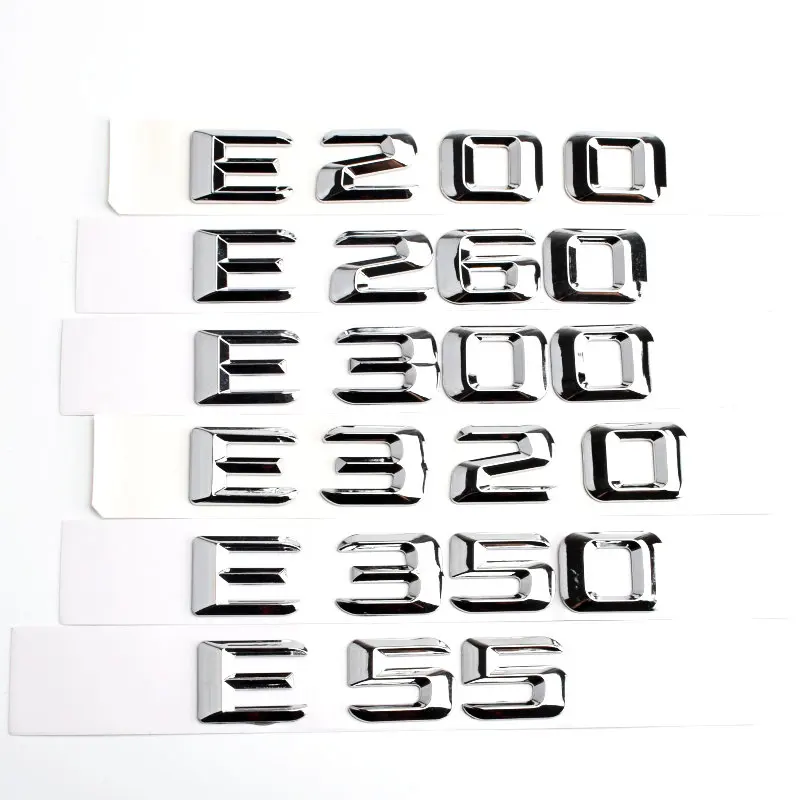 Trunk Rear Emblem Badge Chrome Letters E 200 260 for Mercedes Benz W211 W212 W213 CLASS E200 E260 E300 E320 E350 E55 4MATIC | Автомобили и