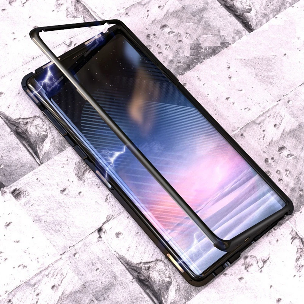 Магнитный Прозрачный чехол для телефона samsung Note 8 9 полный защитный бампер S10e S7 edge