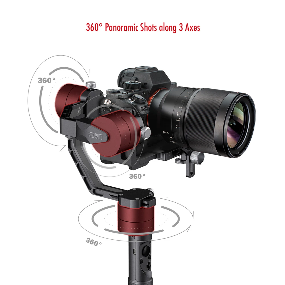 ZHIYUN оригинальный кран V2 3 й осевой стабилизатор 360 панорамный 1800 г Полезная