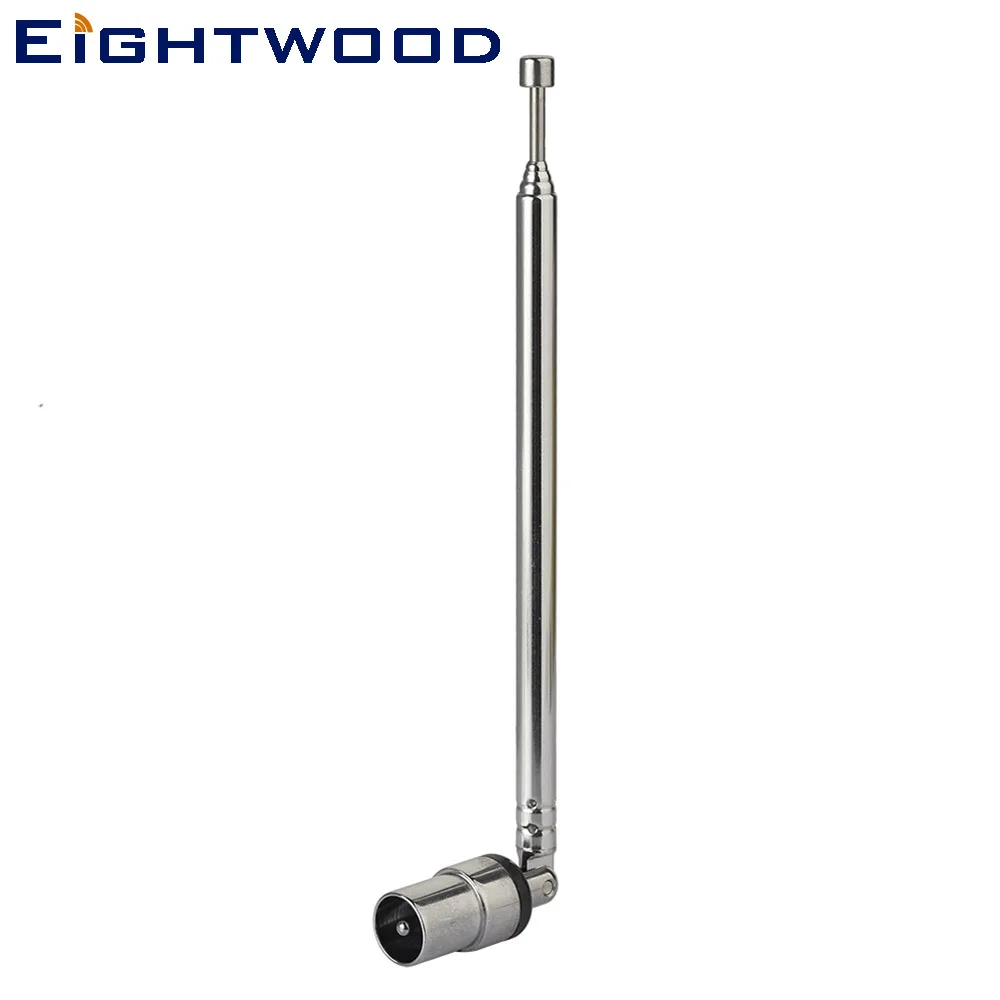 Eightwood штекер PAL Мужской Разъем телевидения DAB+ FM AM DVB-T DVB-T2 ТВ антенна тюнера 6 Секций Телескопическая антенна