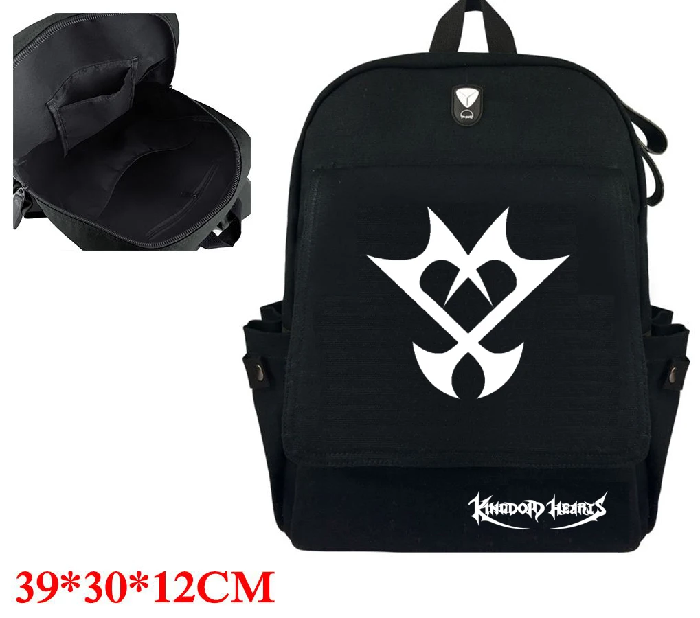 Giancomics Kingdom Hearts черный брезентовый ранец с usb портом для зарядки и наушников модный кожаный рюкзак Otaku