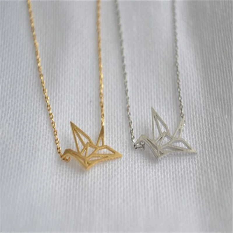 Модное милое ожерелье с подвеской в виде птичьего крана цепочка для ключиц