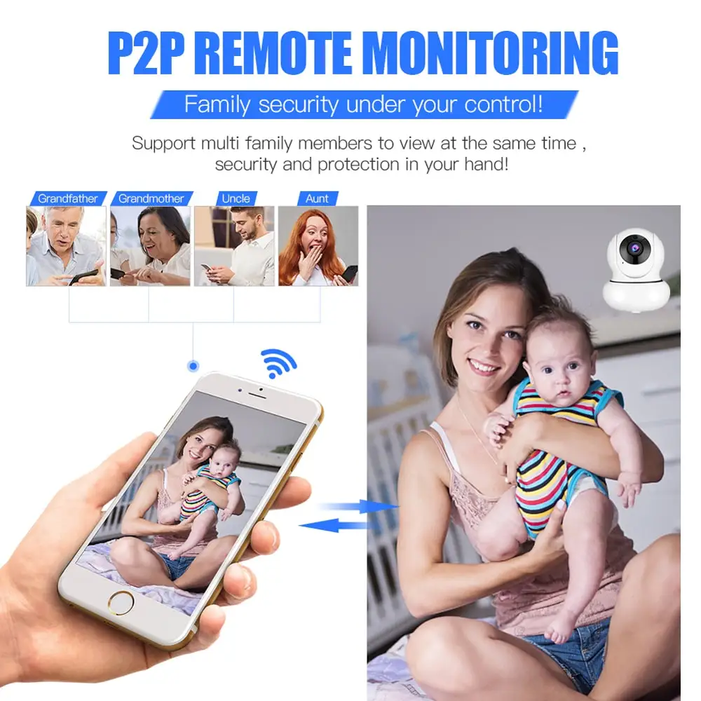 Ip камера WiFi для помещений PTZ скоростная купольная Wi Fi 1080 P видеонаблюдения