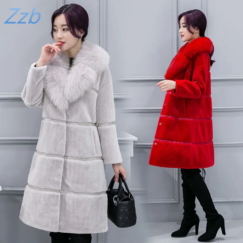 Новое поступление зимнее пальто из искусственного меха роскошное элегантное