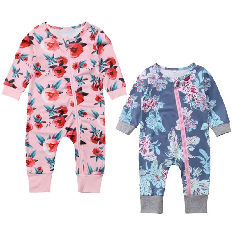 Для новорожденных мальчиков и девочек милый комбинезон 2 Стиль Цветочный принт