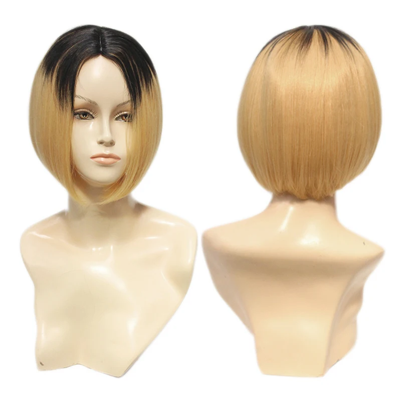 Волосы SW короткие прямые школьные волейбольные Клубные косплея блонд черный