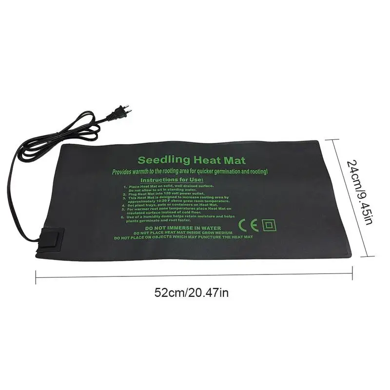 EU Коврик для нагрева растений, электрическое одеяло с цветком для рассады, водонепроницаемая теплая прочная гидропонная грелка 24*52 см 52*52 см 121*52 см - Цвет: EU