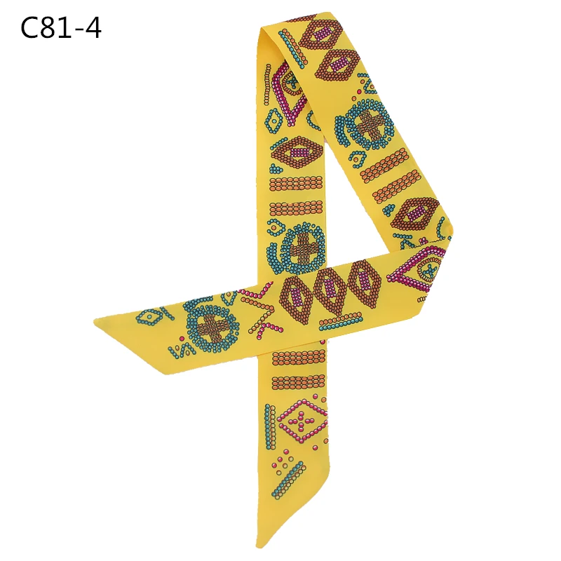 POBING New Design Geometric Silk Scarf Women Head Brand Small Tie Handle Bag Ribbon Long Scarves Female Wraps 100*5CM |