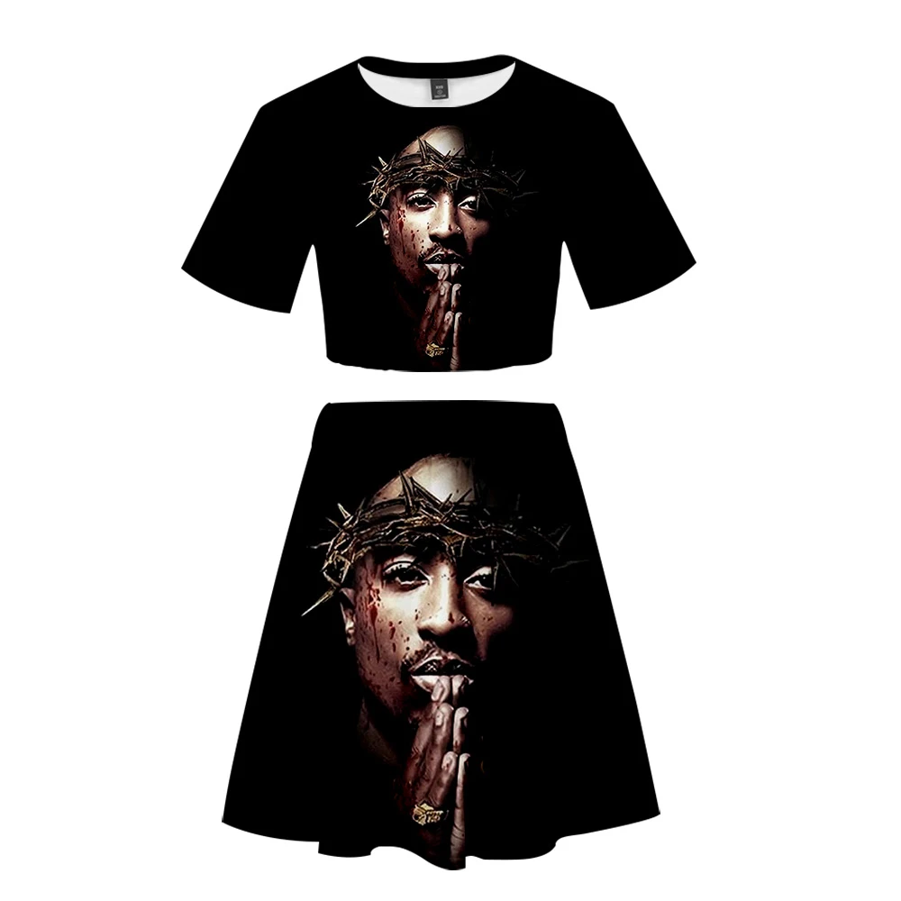 Новый 2PAC 3D принт Женский комплект из 2 предметов Модный летний короткий рукав