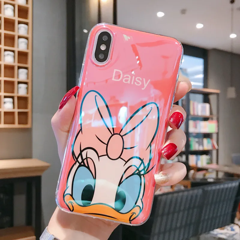Cartoon Daisy Donald Soft Phone Case Xs max xr for apple couqe iphone 6s Plus Cases Mirror Fundas 7 8 XS XR |