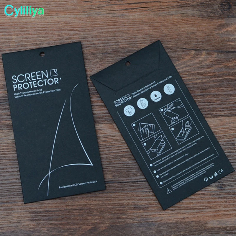 2000 шт. Универсальный крафт Розничная упаковка для закаленного стекла защитная