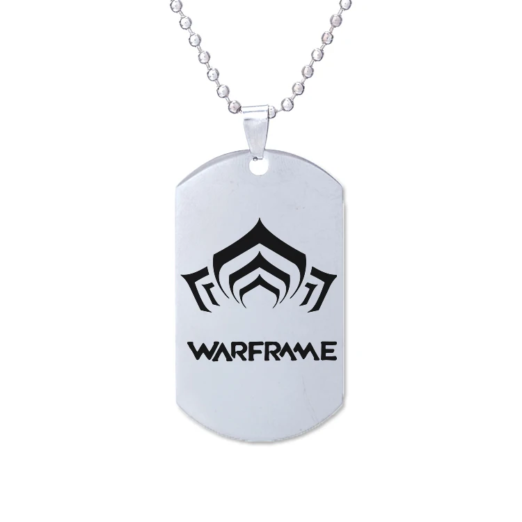 Подвеска Warframe кулон с биркой для собак из нержавеющей стали Ожерелье Длинные