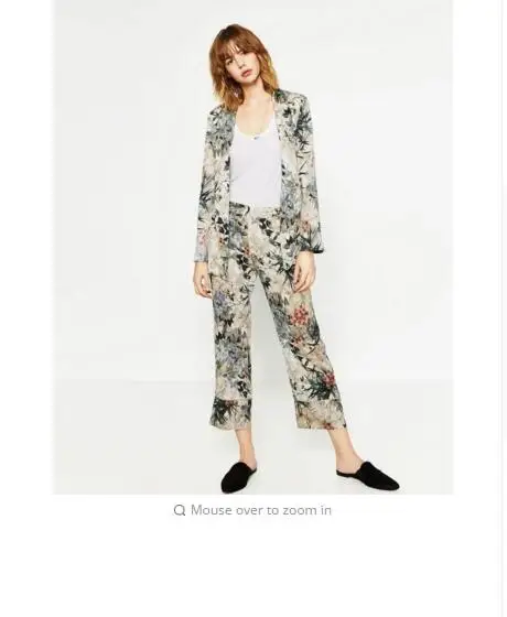 2017 Autumn Women Floral Print Blazer Notched Collar Coat Vintage Flower Long Suit Jacket Outerwear Casaco Feminine Tops | Женская