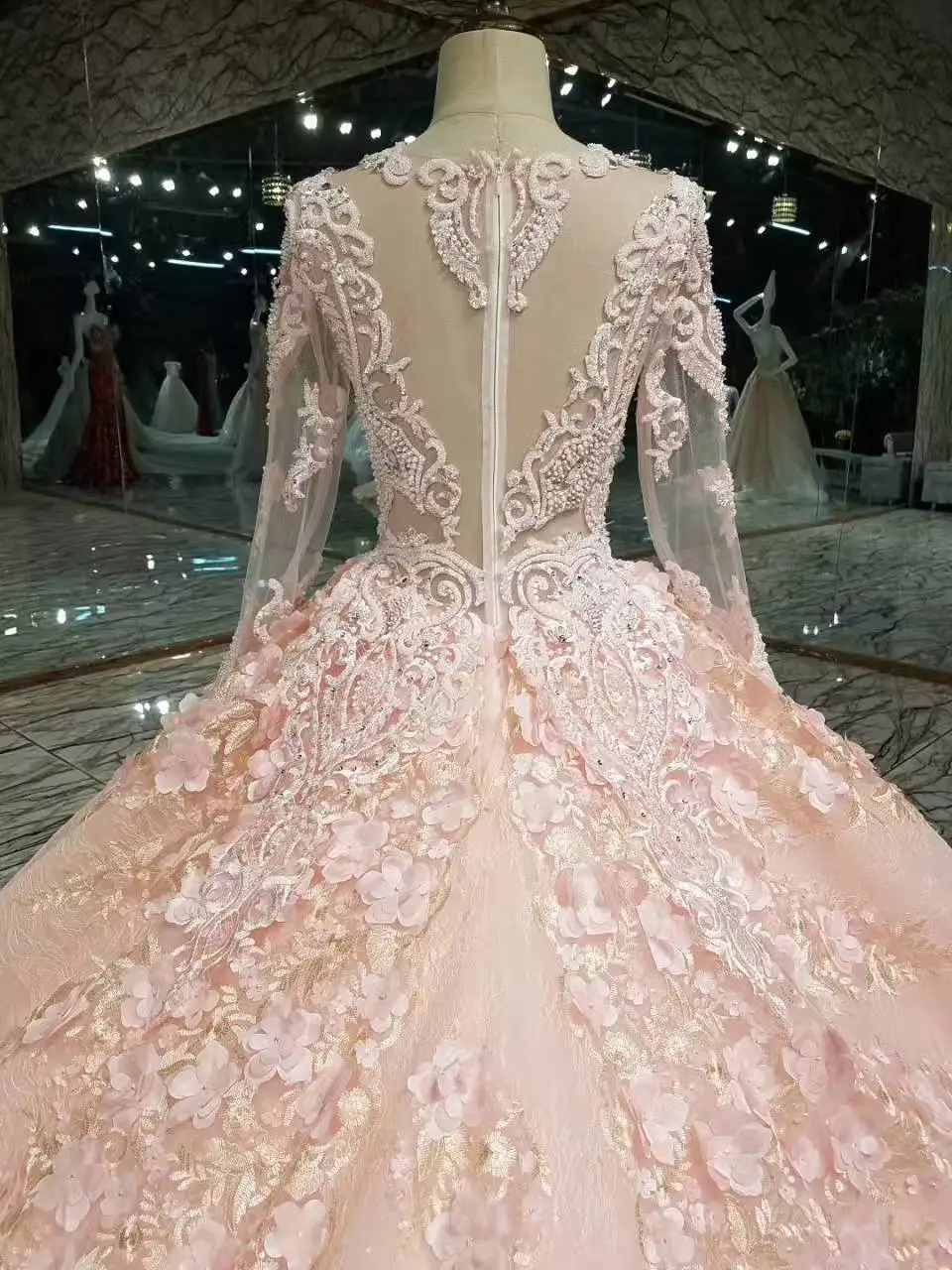 Новый дизайн 2017 роскошная кружевная Аппликация Длинные Кристаллы бисера рукав