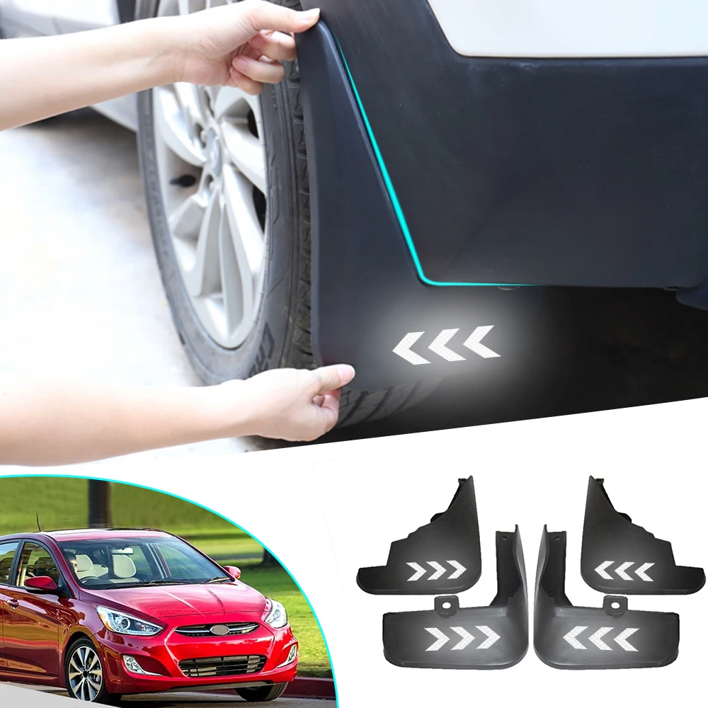 Для hyundai Accent Hatch 2011- для крыла Брызговики защитные Светоотражающие Предупреждение ющие Брызговики автомобильные аксессуары 4 шт