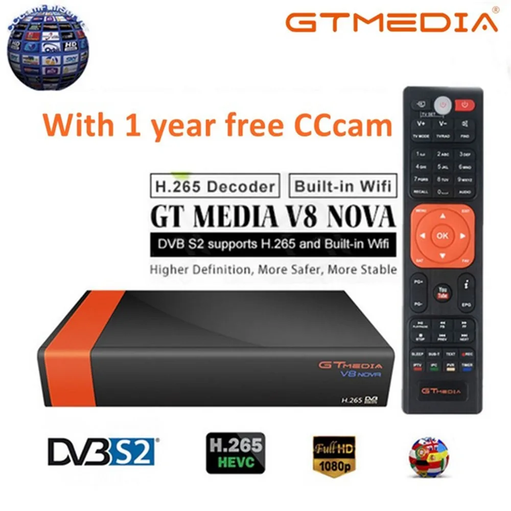 V8 Nova спутниковый ресивер Gtmedia V8 NOVA HD 1080P Европа резкий 1 год Испания встроенный Wifi ключ V9 Super power by V8 Super