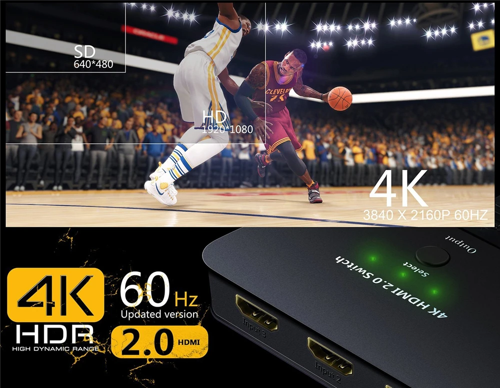 18 Гбит/с 3 порта HDMI 2,0 переключатель HDR 4K 60 Гц HDMI переключатель 2,0 3x1 Поддержка HDCP 2,2 HDMI 2,0 Переключатель концентратор коробка для PS4 Pro XBox DVD