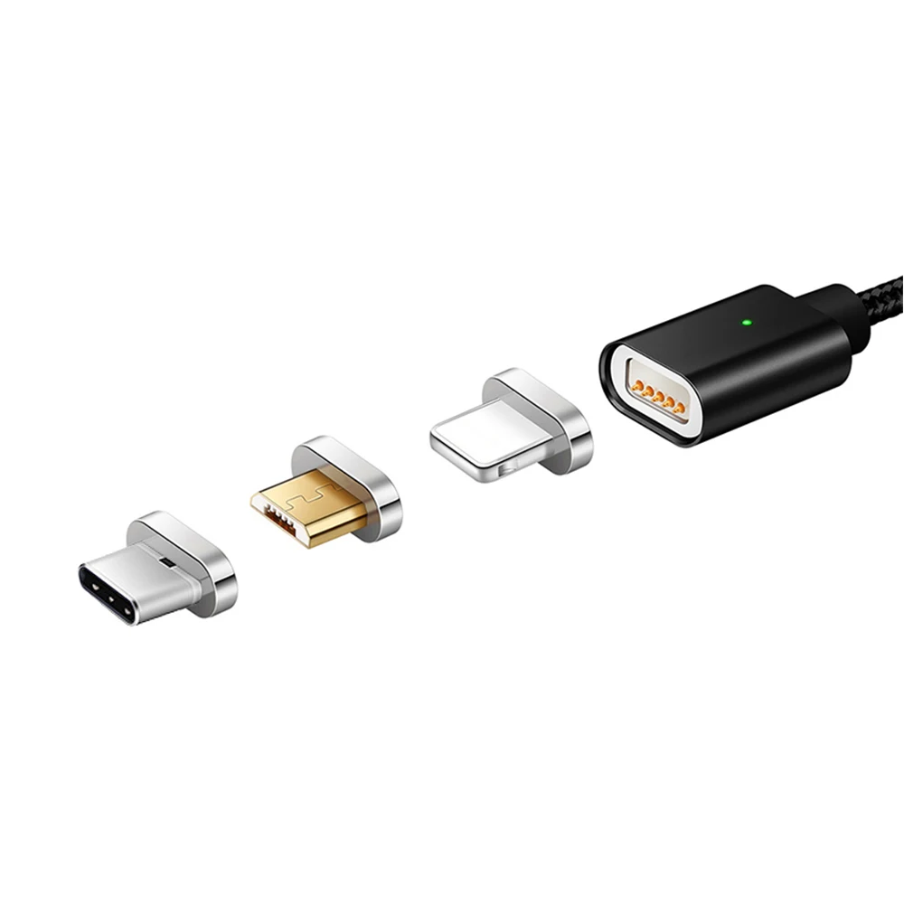 Магнитный USB кабель для зарядки 3 в 1 Micro Type C быстрой iPhone Samsung Huawei Android мобильных