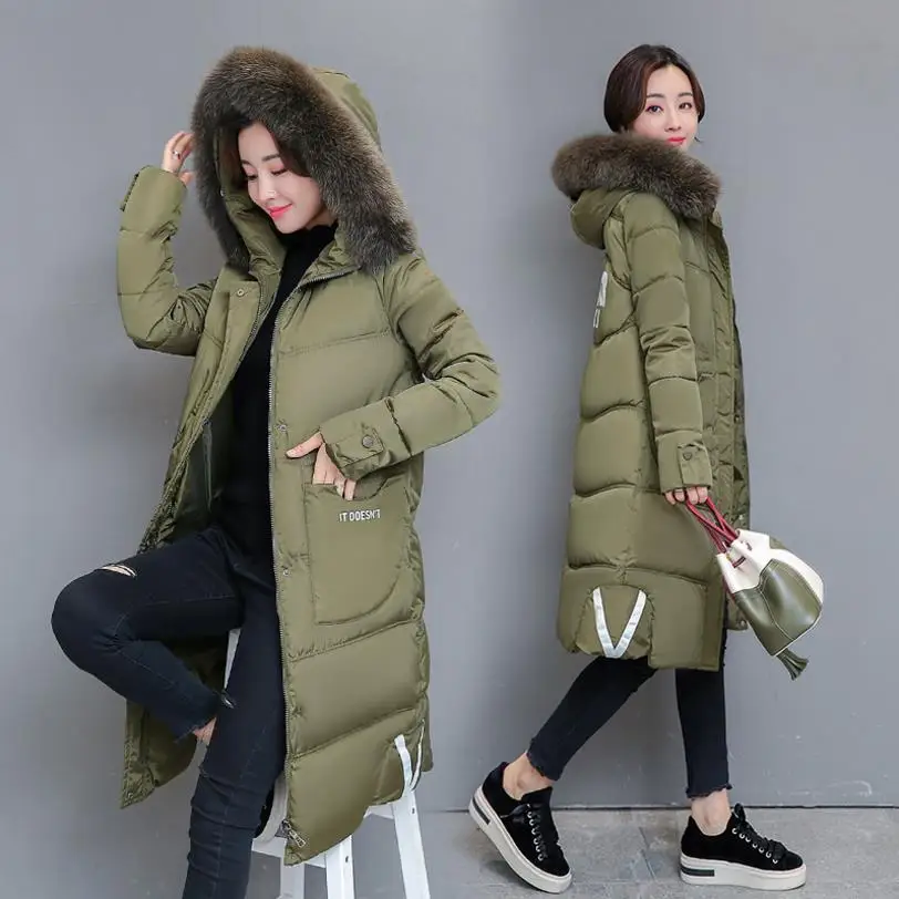 

Autumn Nice Women Winter Jackets And Coats Placket Zipper Warm Cold-Resistance Hooded Windproof Parka Padded Cotton Liner X2