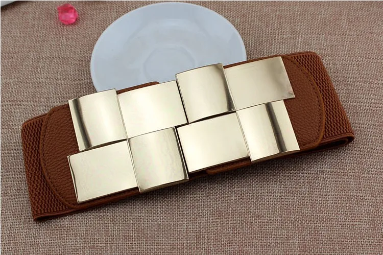 Женские эластичные широкие пояса с квадратной пряжкой | Аксессуары для одежды