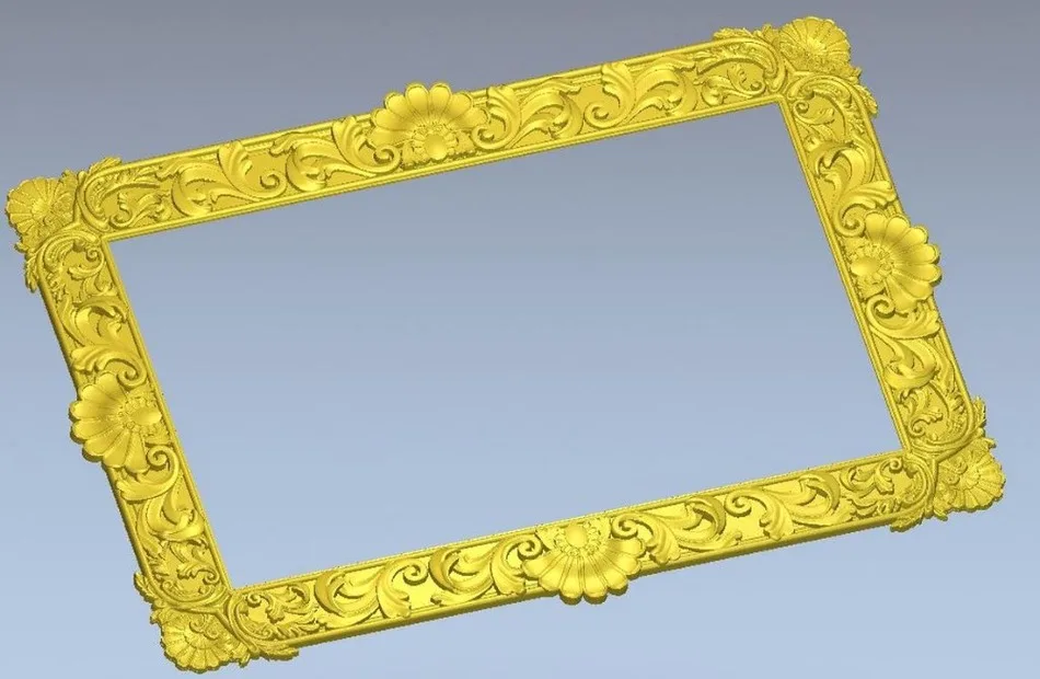 

3d model flower frame relief for cnc machine in STL file format simple border