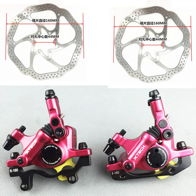 Red 1 pair 160 disc ZOOM электрический скутер MTB дорожный велосипед гидравлический дисковый тормоз Штангенциркули алюминиевые передние и задние тормоза для Xiaomei M365 - Цвет: Red 1 pair 160 disc