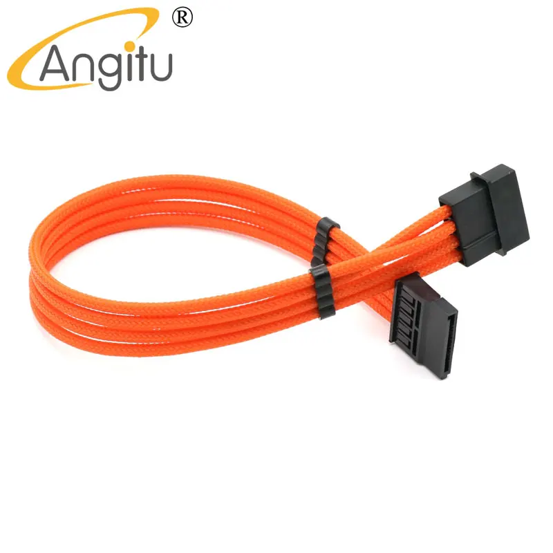 4 мм PET рукав с одним рукавом Molex для SATA 15Pin удлинитель питания 2 шт кабель гребень |