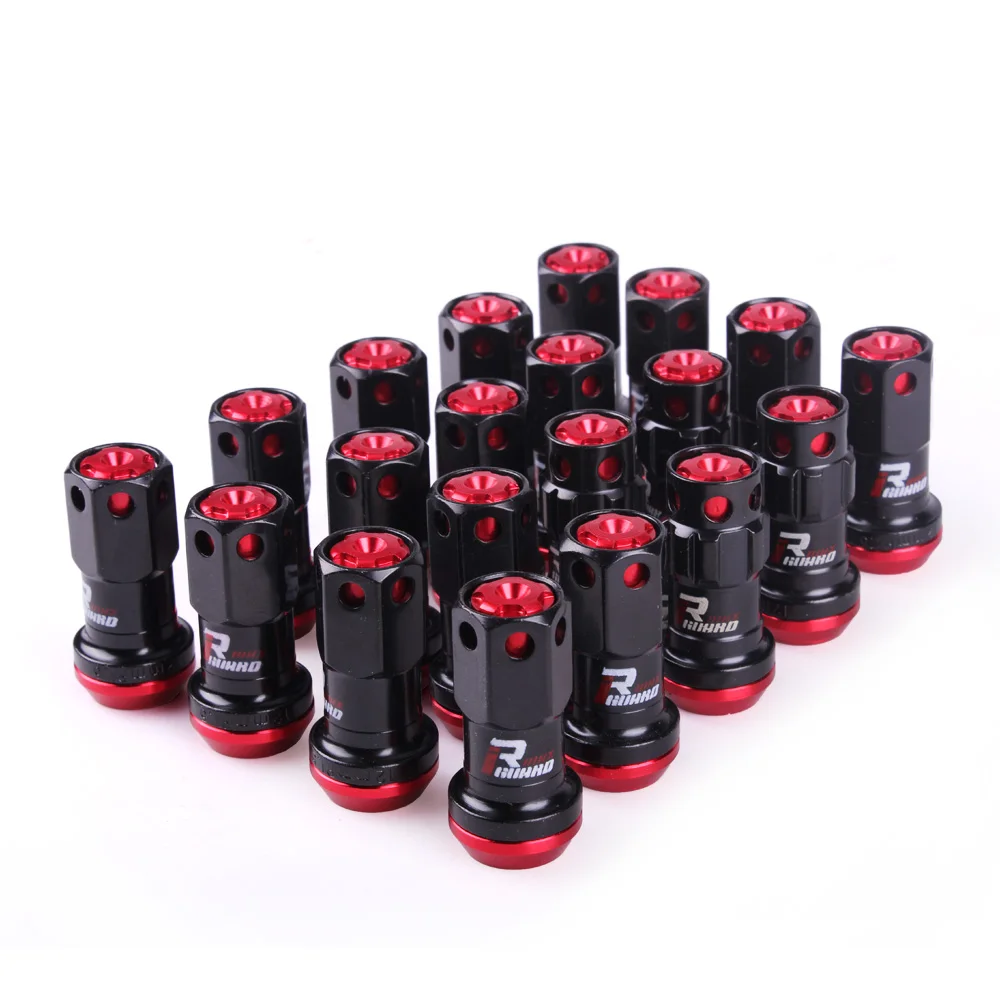 red RASTP-20pcs/набор M12x1.5/1,25 R40 стиль 44 мм Колесные гайки гоночные композитные стопорные гайки с ключом безопасности RS-LN046 - Название цвета: red