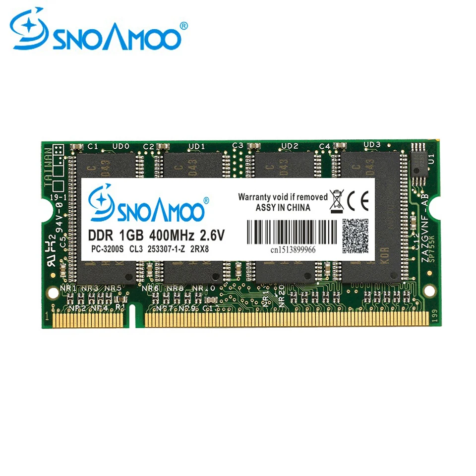 Память SNOAMOO для ноутбука DDR 1 ГБ 333 МГц PC2700 400 PC3200 200Pin CL3 CL2.5 2 6 В ноутбуков RAMs