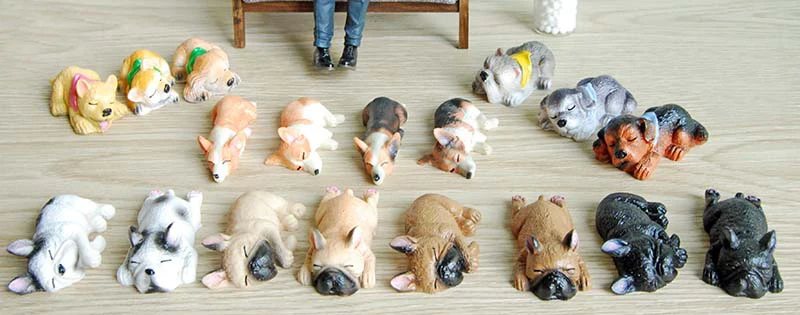 

G05-X5189 children gift Toy 1:12 Dollhouse mini ob11 Miniature rement mini resin sleep dog 1pcs