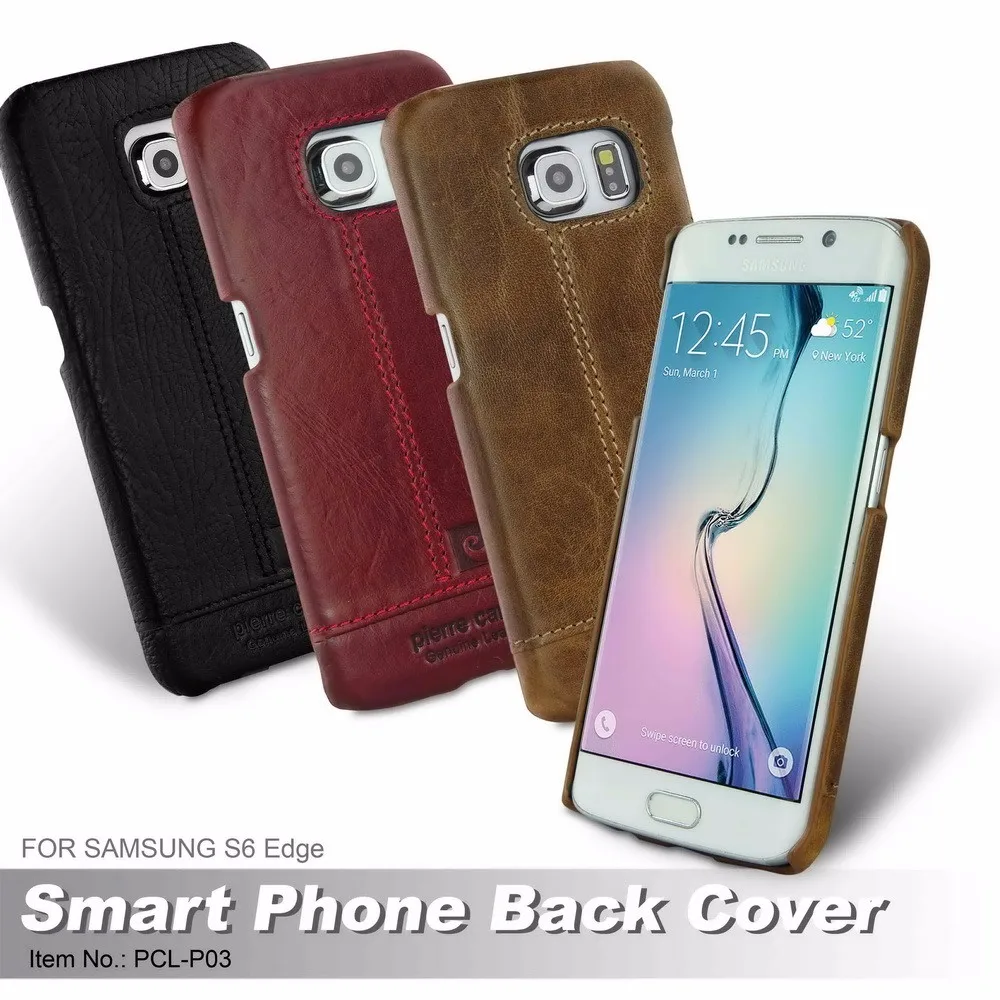 Чехол Pierre Cardin для samsung Galaxy S7/S6/S6 edge/S6 Edge Plus, Прошитый, из натуральной кожи, тонкий, жесткий, задняя крышка, чехол для телефона s