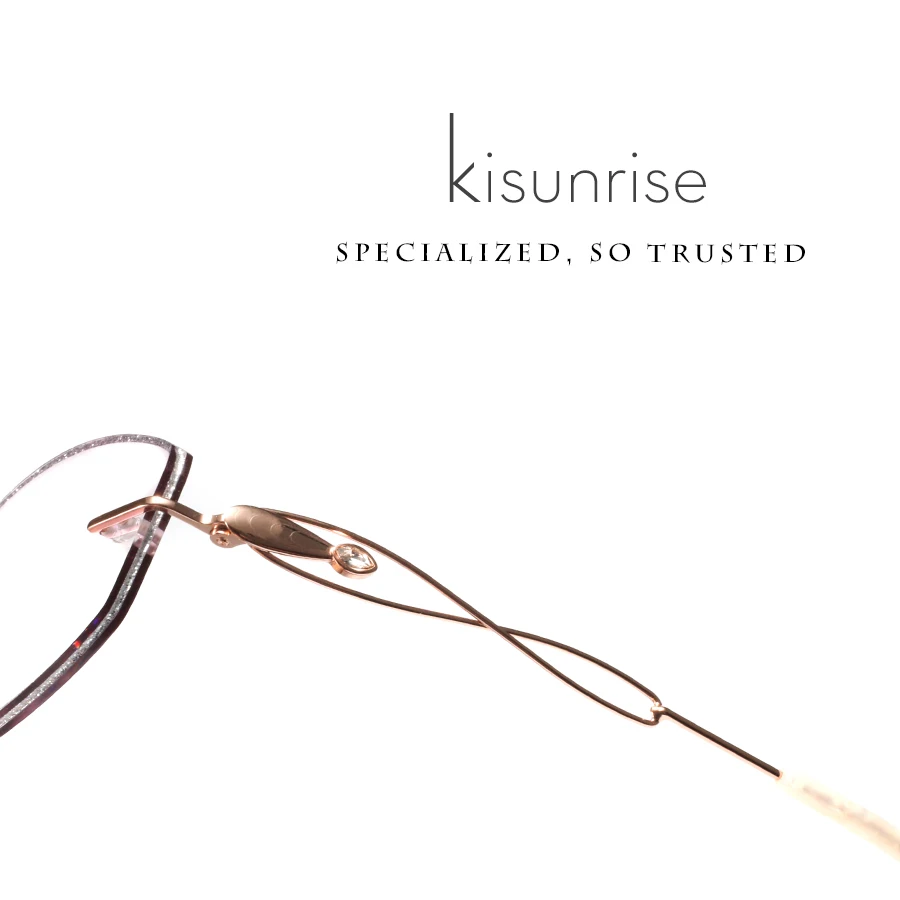 KISUNRISE очки без оправы по рецепту Брендовые женские кошачий глаз оптические для