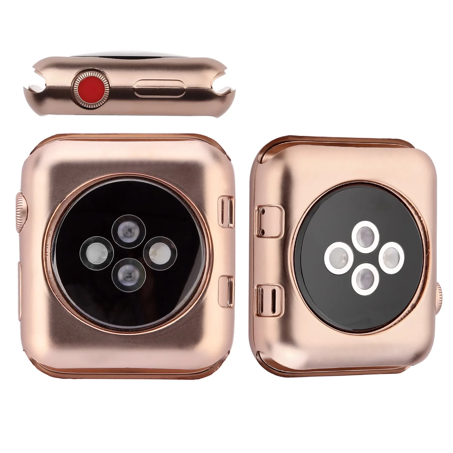 Новинка, 6 цветов, мягкий силиконовый чехол с золотым покрытием для Apple Watch, серия 1, 2, 3, чехол, защита всего тела, чехол для часов 42 мм, 38 мм